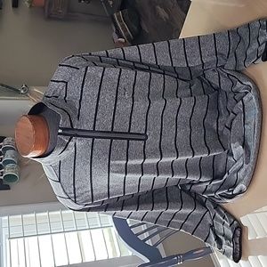 Greg Norman quarter zip long sleeve gray/black shirt